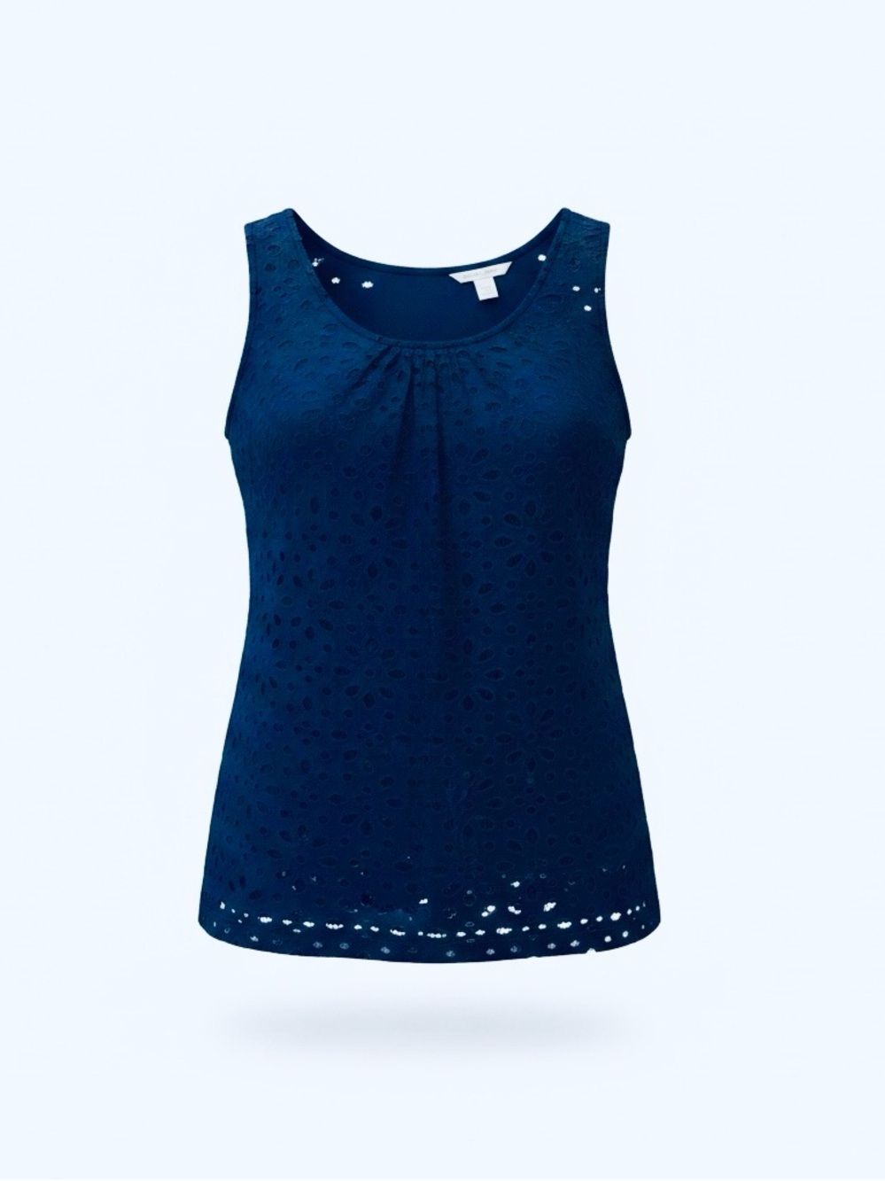 Banana Republic Lace Black Fully Lined Ruched Front Sleeveless Top Size M